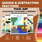 Thanksgiving: Adding & Subtracting Fractions Pixel Art Activity