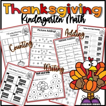 Preview of Thanksgiving Math, Addition, Counting, Number Writing