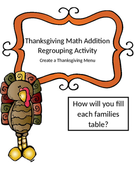 Preview of Thanksgiving Math Addition Regrouping Activity