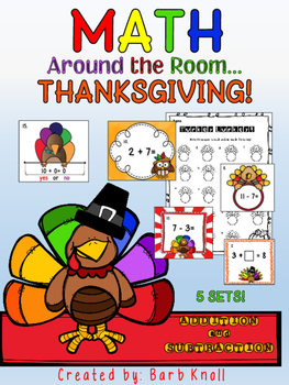 Preview of Thanksgiving Math: Addition/Subtraction Math Around the Room