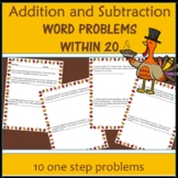 Thanksgiving Math Addition and Subtraction Word Problems W