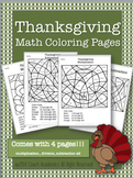 Thanksgiving Math Coloring Pages