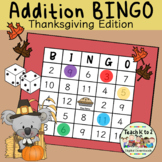 Thanksgiving Math BINGO/Addition With Dice/Sums to 12/Math