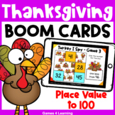 Thanksgiving Math Boom Cards: Place Value 2 Digit Numbers 
