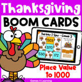 Thanksgiving Math Boom Cards: Place Value 3 Digit Numbers 