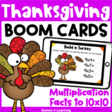Thanksgiving Math Boom Cards for Multiplication Fact Fluen