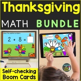 Thanksgiving Math Bundle Boom Cards 2D 3D Shapes Number Se