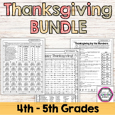 Thanksgiving Math Bundle Doodle Word Search 4th Grade Morn