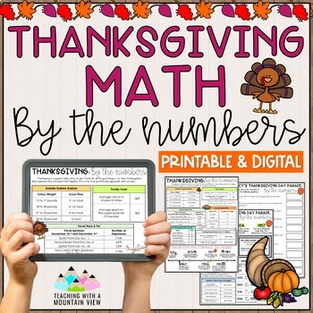 Preview of Thanksgiving Math By the Numbers | Thanksgiving Math Activity | Enrichment