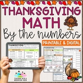 Thanksgiving Math By the Numbers | Thanksgiving Math Activ