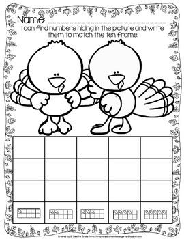 Thanksgiving Math Center Numbers 1-10 by Jennifer Drake | TpT