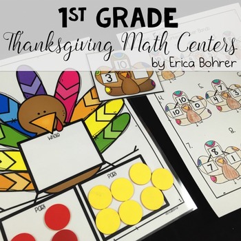 Preview of Thanksgiving Math Centers: 1st Grade