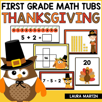 Preview of Thanksgiving Math Centers First Grade - Thanksgiving Activities for First Grade