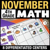 Thanksgiving Math Centers, November Morning Work, 4th Grad