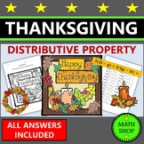 Thanksgiving Math Coloring Distributive Property Combining