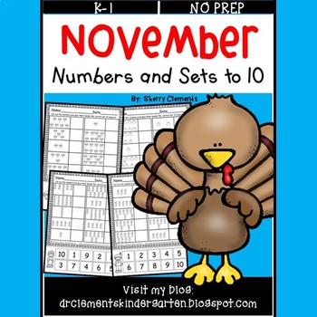 Preview of Thanksgiving Math | Counting to 10 | Cut and Paste | Numbers and Sets