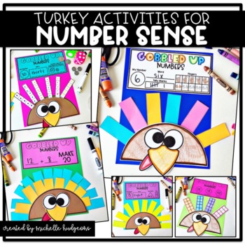 Preview of Thanksgiving Math Craft Activities Number Sense PreK, Kindergarten, 1st Grade