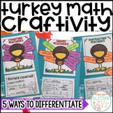 Thanksgiving Math Craft Differentiated Turkey Craftivity -