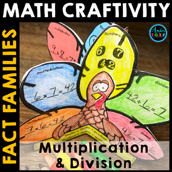Preview of Thanksgiving Math Craft Multiplication and Division Fact Families Fall Activity