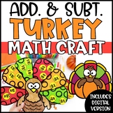Thanksgiving Math Craft | Turkey Addition and Subtraction 