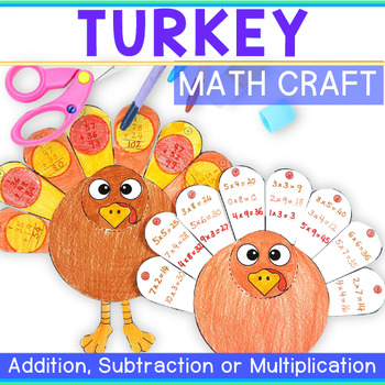Preview of Thanksgiving Math Craft - Turkey Craft