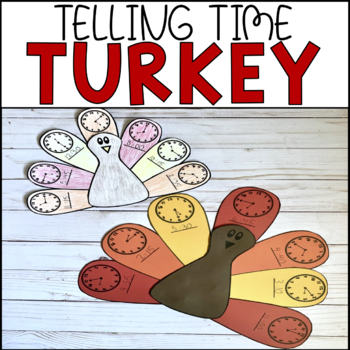 Preview of Thanksgiving Math Craft for Telling Time | Bulletin Board Display