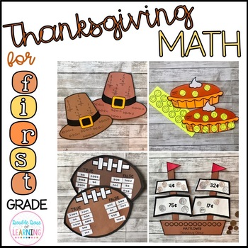 Preview of Thanksgiving Math Craftivities for 1st Grade {Fractions, Measuring, & MORE!}