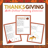 Thanksgiving Math: Critical Thinking Exercises