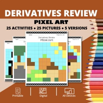 Preview of Thanksgiving: Derivatives REVIEW Pixel Art Activity
