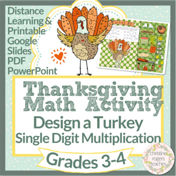 Preview of Thanksgiving Math Digital Multiplication 3rd 4th Disguise a Turkey