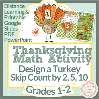 Preview of Thanksgiving Math Digital Skip Counting K 1st 2nd Disguise a Turkey