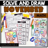 Thanksgiving Math Directed Drawing Solve and Draw