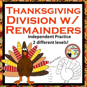 Preview of Thanksgiving Math Division with Remainders Color the Remainders!