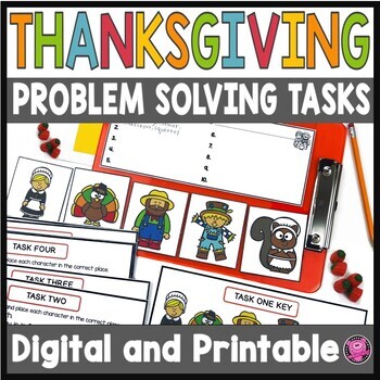 Preview of Thanksgiving Math Enrichment Activities & Logic Puzzles 