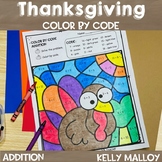 Thanksgiving Math Facts Addition Color By Number Turkey Co