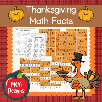 Preview of Thanksgiving Math Facts Center