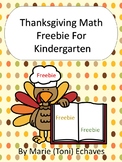 Thanksgiving Math Freebie for Kindergarten