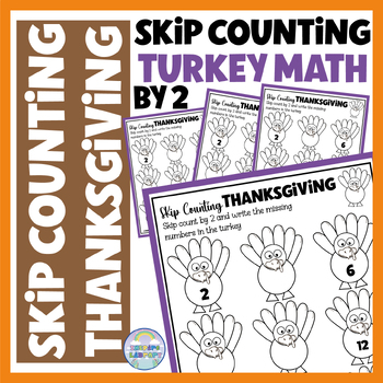 Preview of Thanksgiving Math Game Number Turkey Skip Counting By 2 Place Value Activities