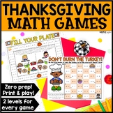 Thanksgiving Math Games & Activities - No Prep Math Centers