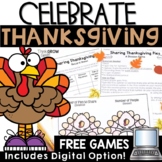 Thanksgiving Math Activities Games Centers with Digital Google Slides