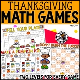 Thanksgiving Math Games & Turkey Activities - No Prep Math