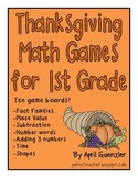 Thanksgiving Math Games for 1st Grade