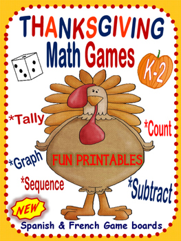 Preview of Thanksgiving Math Games for Pre-K to 2~ Hands-On Fun!