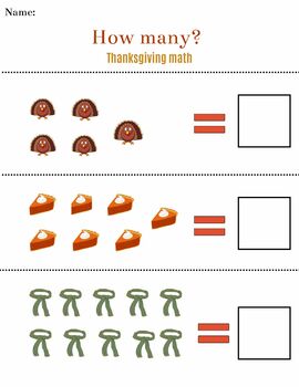 Preview of Thanksgiving Math- How many?