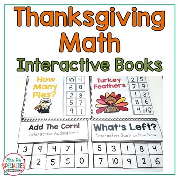 Preview of Thanksgiving Math Interactive Books (Adapted Math Books for Special Education)