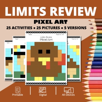 Preview of Thanksgiving: Limits Review Pixel Art Activity