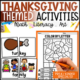 Thanksgiving Math, Literacy & Art Activities - Kindergarte