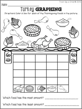 Thanksgiving Math & Literacy No Prep Printables for K-1 by Train Up a Child