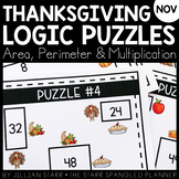 Thanksgiving Math Logic Puzzles- Area and Multiplication