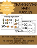 Thanksgiving Math Logic Puzzles/Mystery Number - *FREEBIE*